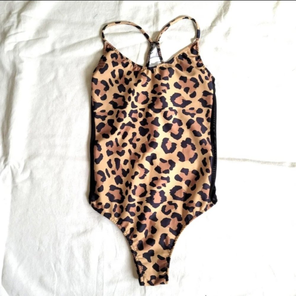 🔥3/$30 Girl On Fire Gigi Bodysuit Meow XS Leopard Cheetah Animal Print Mesh
